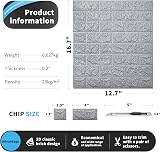 Art3d 10Pcs 3D Brick Wallpaper Grey Peel and Stick Waterproof Panels 14.5 Sq Ft view 5