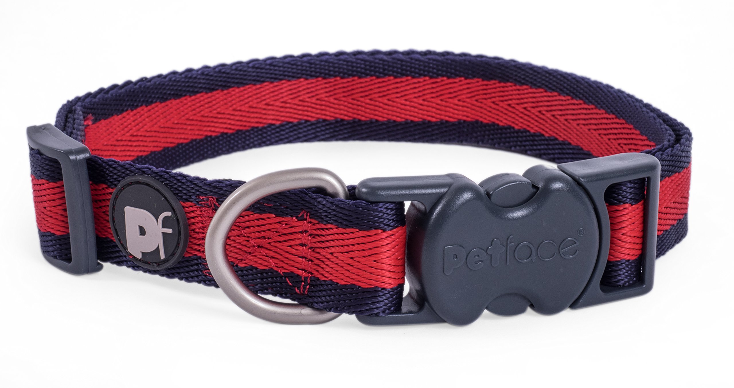 Petface Scarlet Stripe Pattern Dog Collar, Small