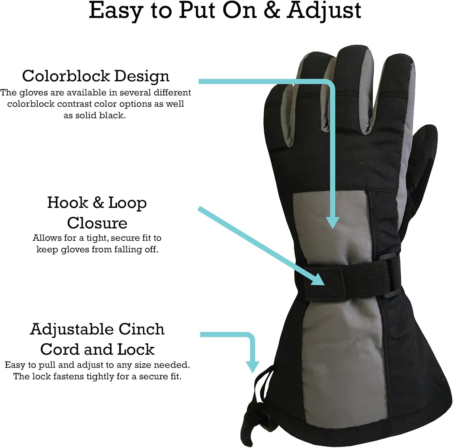 N'Ice Caps Kids Extreme Cold Weather 100 Gram Thinsulate Waterproof Ski Gloves: Clothing