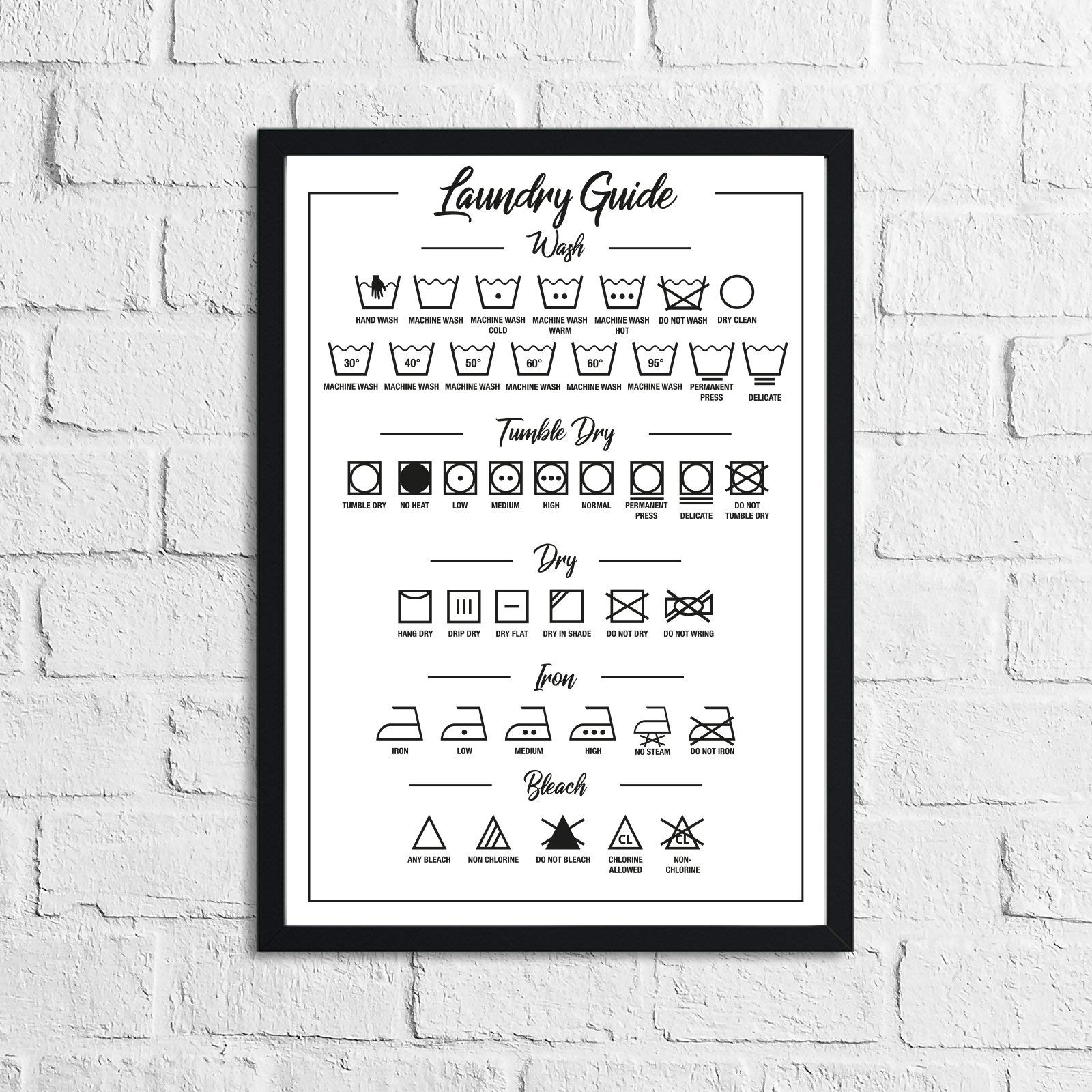 JasonCarlMorgan WinsterCreations Laundry Guide Simple Wall Decor Print A5 Normal