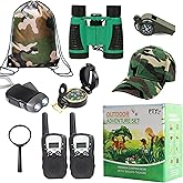 Nature Exploration Gear - Outdoor Adventure Kit with Walkie Talkies for Kids - Camping, Hiking, Backyard Toys - Creative Play Set for Boys and Girls