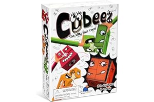 Blue Orange Games - Cubeez Family Game - The Silly Face Race - 2 to 4 Players Tabletop Card Game, Wooden Face Changing Patter
