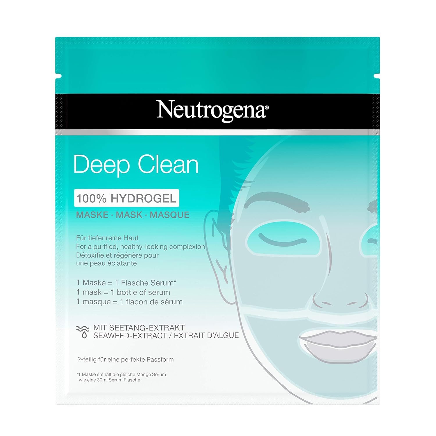 Neutrogena Skin Detox Hydrogel Mask Hydrogel Mask With Seaweed Extract For Deep Clean Skin 1 X 30 Ml Amazon De Beauty