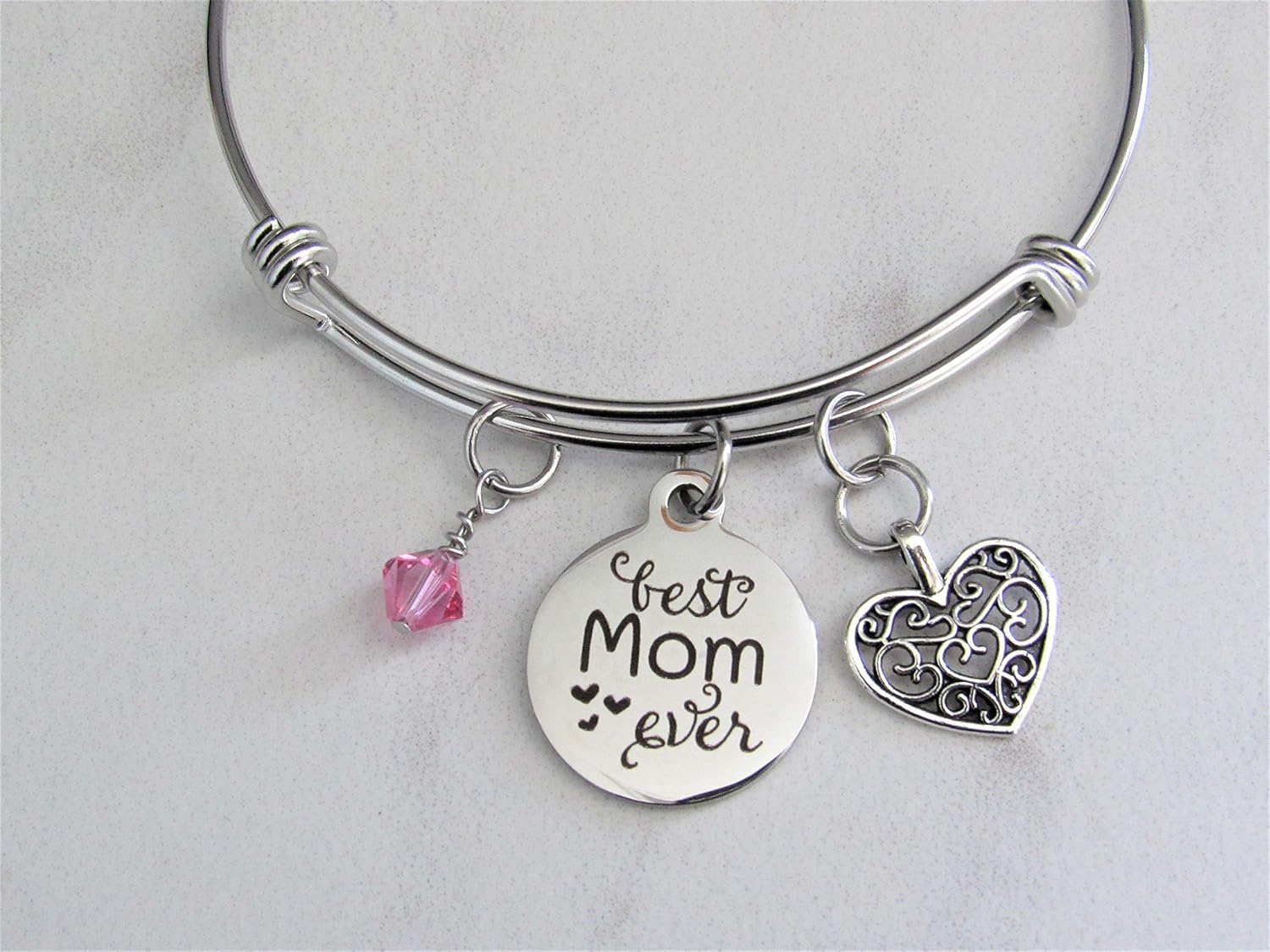 Best Mom Ever Bracelet With Heart Charm