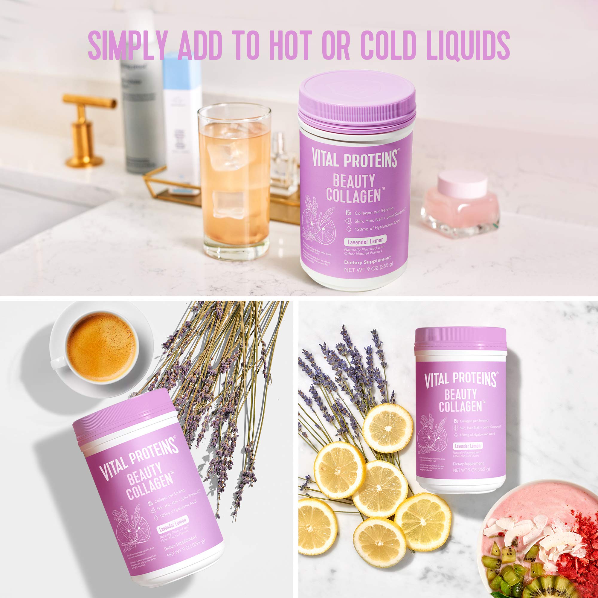 Vital Proteins Beauty Collagen (Lavender Lemon, Canister),10.8 Ounce