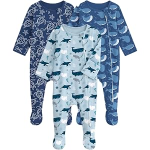 Unnivoll Baby Pajamas 100% Cotton Baby Sleepers for Newborn 0-3 3-6 6-9 Months 3Pcs Footie Pajamas Baby Boys Girls Clothes