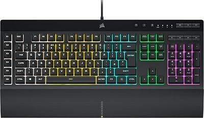 Corsair K55 RGB Pro Membrane Keyboard IP42 Dust Resistant UK Layout QWERTY