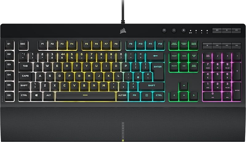 Corsair K55 RGB Pro Membrane Keyboard IP42 Dust Resistant UK Layout QWERTY