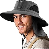 SUN CUBE Wide Brim Sun Hat Men Women, Fishing Hats Sun UV Protection, Mens Hiking Bucket Hat Safari Beach Boonie, UPF 50+