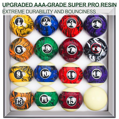 Snooker 8 Pool Set Billiard Balls Set Pool Table Balls Marble-Swirl