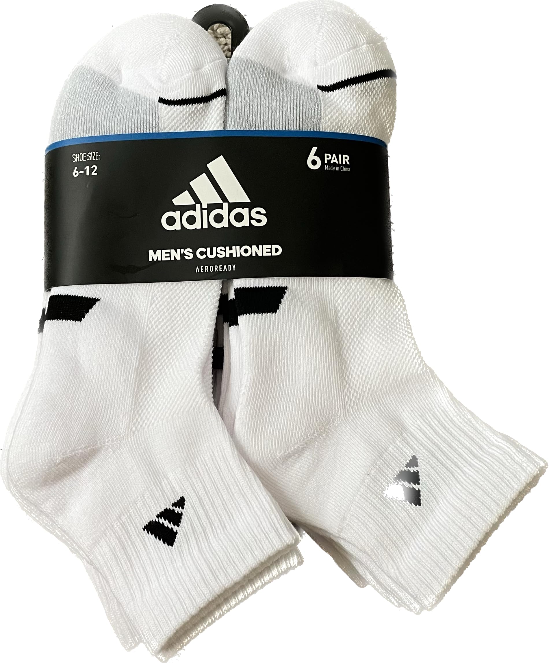 Photo 1 of adidas 6 PAIRS SOCKS SHOE 6-12 AEROREADY MENS CUSHIONED
