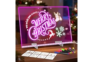 ABCOOL LumiBoard LED Drawing Board for Kids, 13.7"x10" Light Up Acrylic Dry Erase Led Note Board with Colors, Doodle Glow Board with Stand, Magic Drawing Tablet as Christmas & Birthday Gifts for Girls Boys