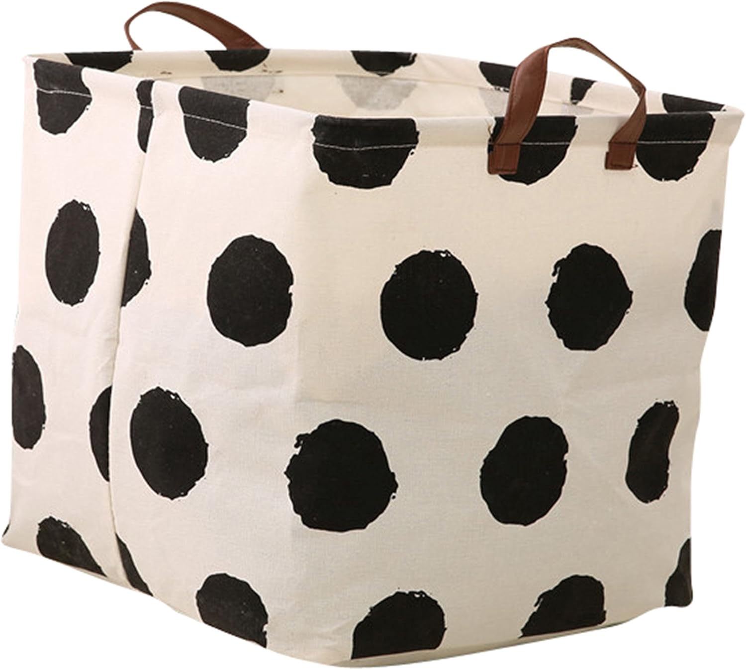 LANGYASHAN Square Storage Bins Waterproof Canvas Kids Laundry/Nursery Boxes for Shelves/Gift Baskets/Toy Organizer/Baby Room Decor(Dot)