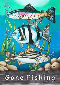Toland Home Garden 1112108 Gone Fishing 12.5 x 18 Inch Decorative, Garden Flag (12.5