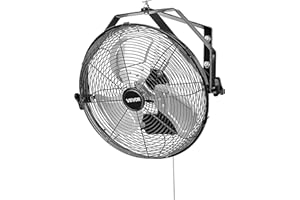 VEVOR 14 Inch Industrial Wall Mount Fan, High Velocity 2473 CFM Outdoor Fan with 3 Speeds, Waterproof IP44 Garage Wall Fan wi