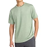 Reebok Mens Reflective Small Logo Crewneck T-Shirt, Standard Fit, Lightweight Cool Touch Jersey Fabric