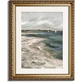 InSimSea Retro Gold Framed Wall Art, Home Room Coastal Storm Clouds Vintage Wall Decor, Canvas Print Artwork, Farmhouse Country Decor, Antique Picture Frame Landscape Paintings, 13x16 Inch