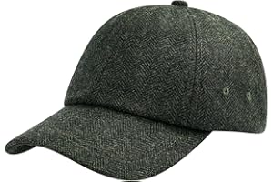 BOTVELA Wool Baseball Cap for Men Adjustable Unstructured Tweed Hat