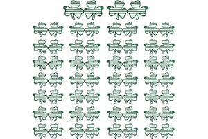 PATSCORAI 30 Pcs St. Patricks Day Shamrock Glasses Bulk Clover Green Plastic Shutter Sunglasses Shades Eyeglasses Eyewear For Kid Adult St. Patrick's Day Costume Party Photo Props Green Party Favors Accessory