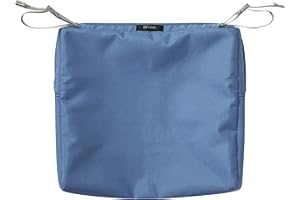 Classic Accessories Ravenna Water-Resistant 17 x 15 x 2 Inch Rectangle Outdoor Seat Cushion Slip Cover, Patio Furniture Chair Cushion Cover, Empire Blue, Patio Furniture Cushion Covers