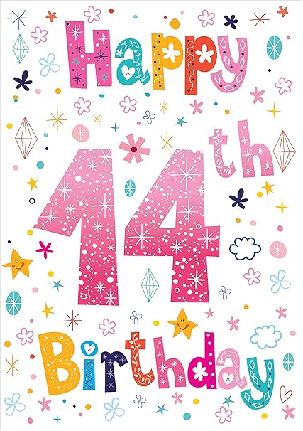 Doodlecards 14th Birthday Card Age 14 - Medium: Amazon.co.uk: Office ...