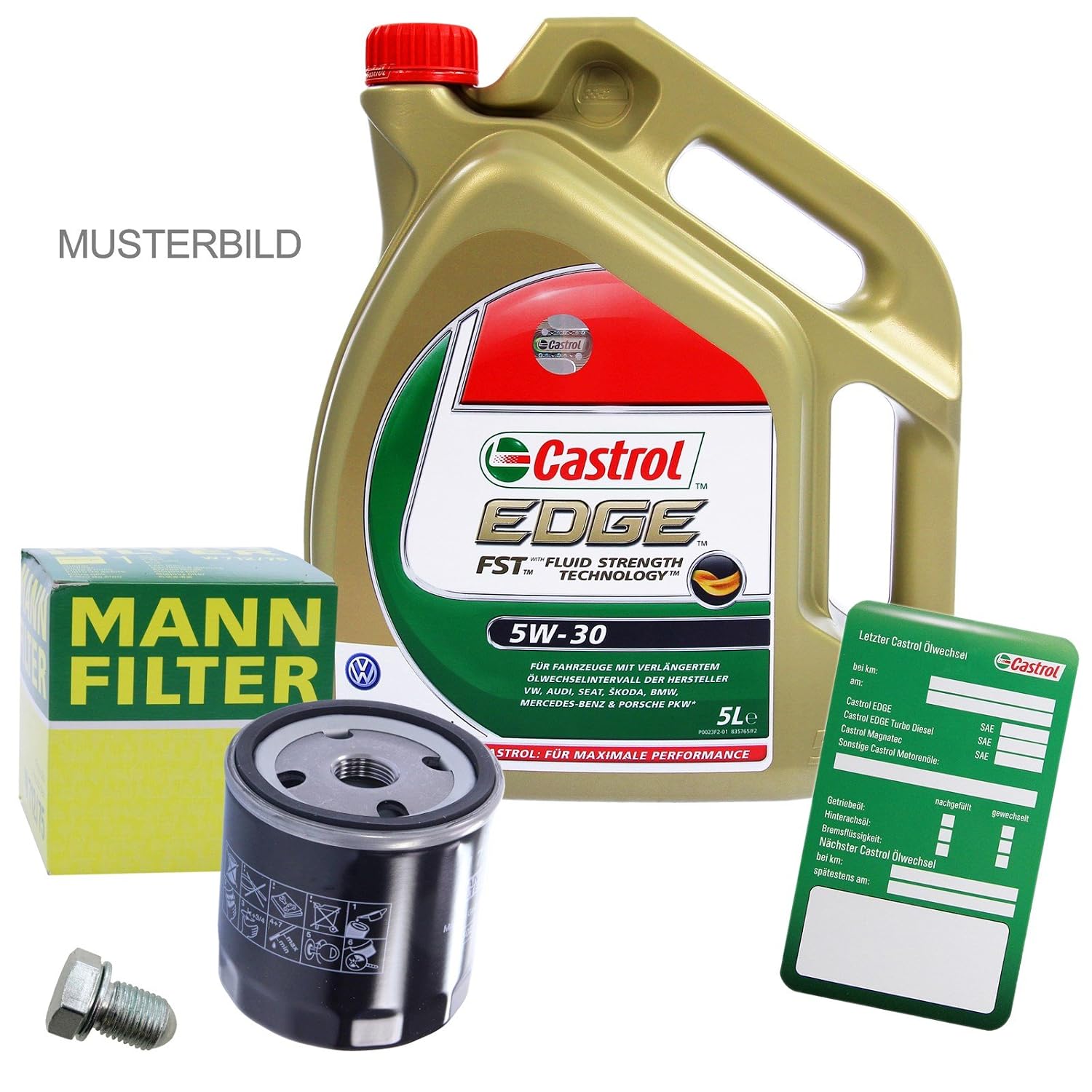 1 X Oil Filler Kit Man Oil 5l Castrol Edge Fst 5 W 30 Longlife