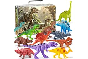 Kiddiworld Dinosaur Toys for Kids 3-5, 12PCS Realistic Dinosaur Figures with Metal Storage Box for Boys Age 2-4-6, Dino Toys for 3 4 5 Year Old Boy Girl Christmas Birthday Gifts