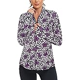 Cucuchy Womens V Neck Golf Polo Shirts Moisture Wicking Sports Workout Tops