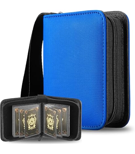 Mini Card Binder, EDUDIIU Small Pokemon Card Binder, 1 Pocket Card Binder 30 Pages Holds 60 Cards, Side-Loading Single Binder for TCG, MTG, Sports, Baseball, Small Trading Card Zipper Book