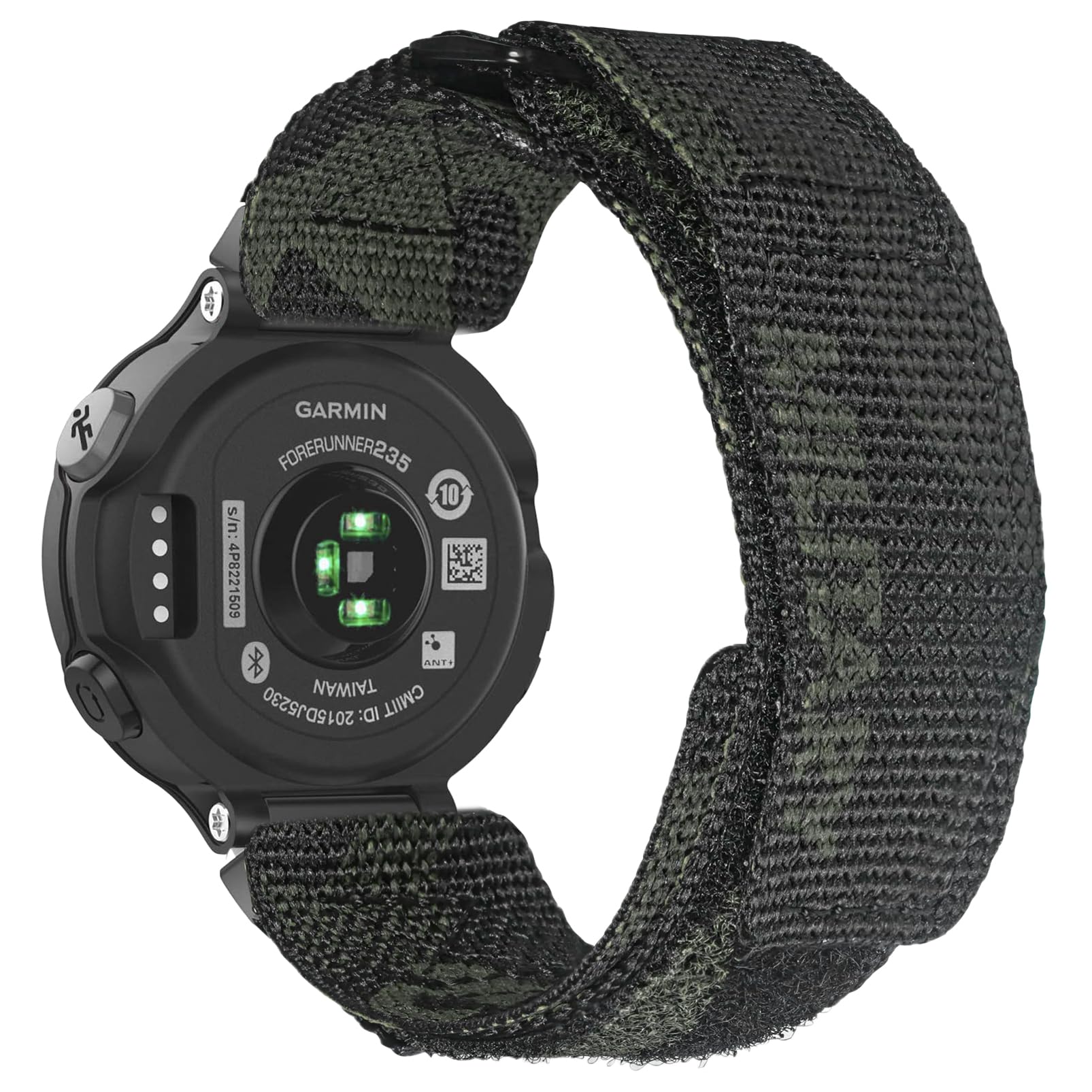 Compatible with Garmin 220/230/235/620/630/735XT/235 Lite Forerunner 235, Camouflage Super Rugged Nylon Sports Replacement Watch Band Strap Wristband forfor Women Men