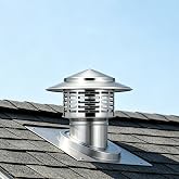 LXFNDZW 3 Inch Stainless Steel Chimney Cap | Heavy Duty Stove Pipe Cap with Mesh Screen for Wood Stove, Tapered Roof Flue Vent Cover - Outdoor Fireplace Protection