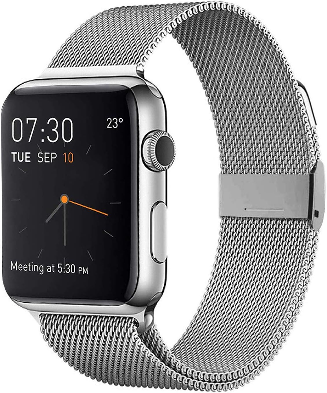 ZAFT Compatible for Apple Watch Band 38mm/40mm, Adjustable Stainless Mesh Steel Loop Wristband for iWatch Series 5/4/3/2/1  (Silver, 38mm/40mm)