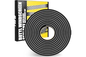 KIKERIKE Butyl Rubber Tape Headlight Glue Sealant Rope 14.8Ft Diameter 9mm Putty Foam Strip Caulk Sealer for Automotive (Car RV Truck Marine) Window Door Windshield Sealing - Black, 1 Roll