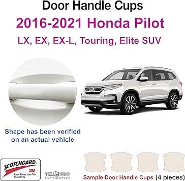 Amazon Com Yellopro Custom Fit Door Handle Cup 3m Scotchgard Anti Scratch Clear Paint Protector Film Cover Self Healing Ppf Guard Kit For 2016 2017 2018 2019 2020 2021 Honda Pilot Suv Automotive
