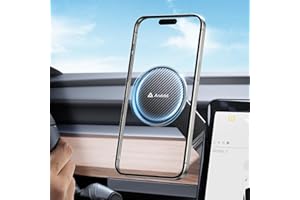 andobil Upgrade Tesla Phone Mount [Strong Magnet & Foldable] MagSafe Car Mount for Tesla New Model Y Juniper Model 3, 360° Adjustable Tesla Phone Holder fits iPhone 17 16 15 Pro Max, Tesla Accessories
