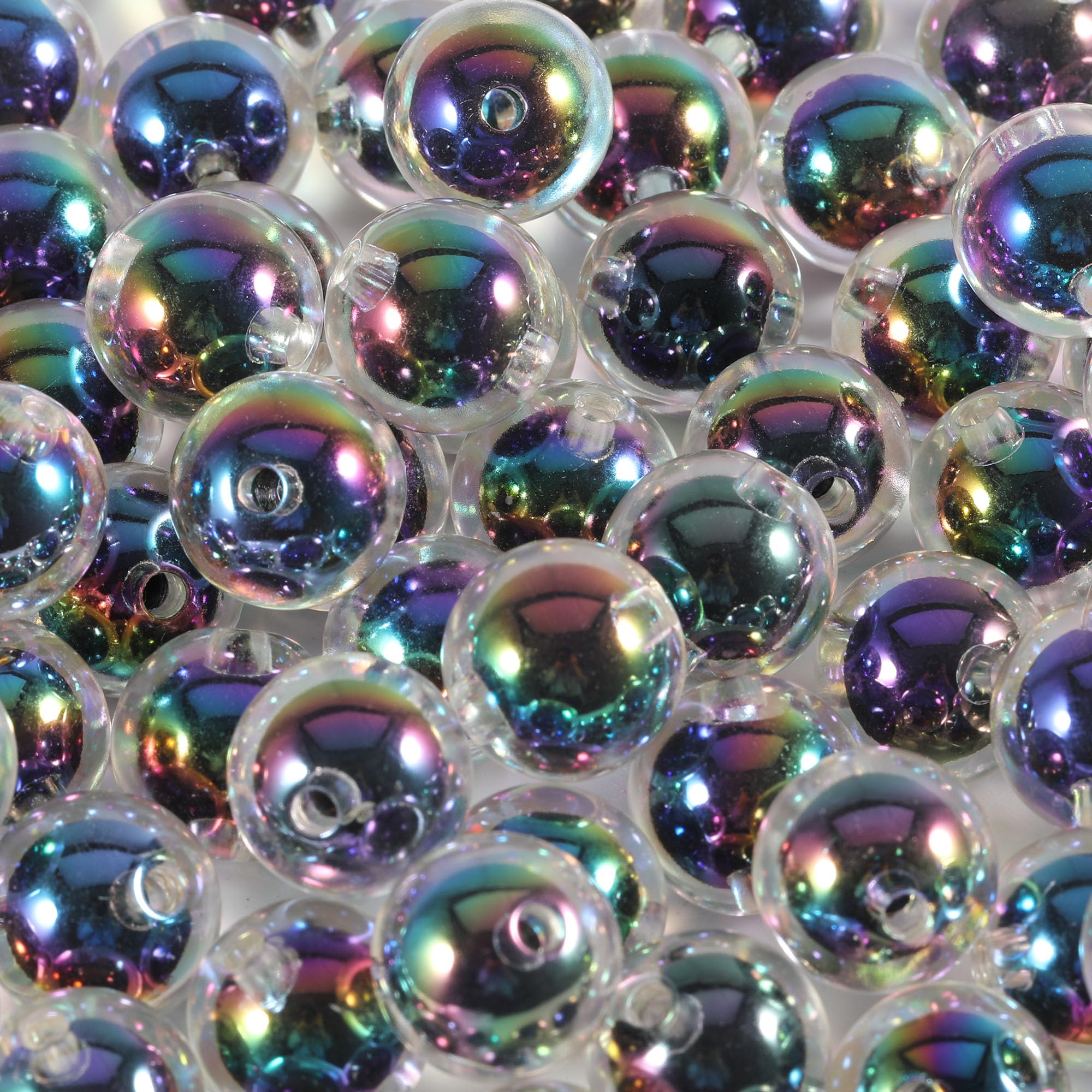 Photo 1 of 120Pcs 16MM Acrylic Beads for Jewelry Making,Bead in Bead UV Black Acrylic Round Beads for DIY Bracelets Necklace Keychain Mobile Phone Chain (Bead in Bead UV Black, 16MM)