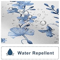 AWERT Small Half Size Stall Shower Curtain with 6