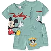 Disney Mickey Mouse Boys Short Sleeve T-Shirt and Shorts Set for Toddler and Big Kids