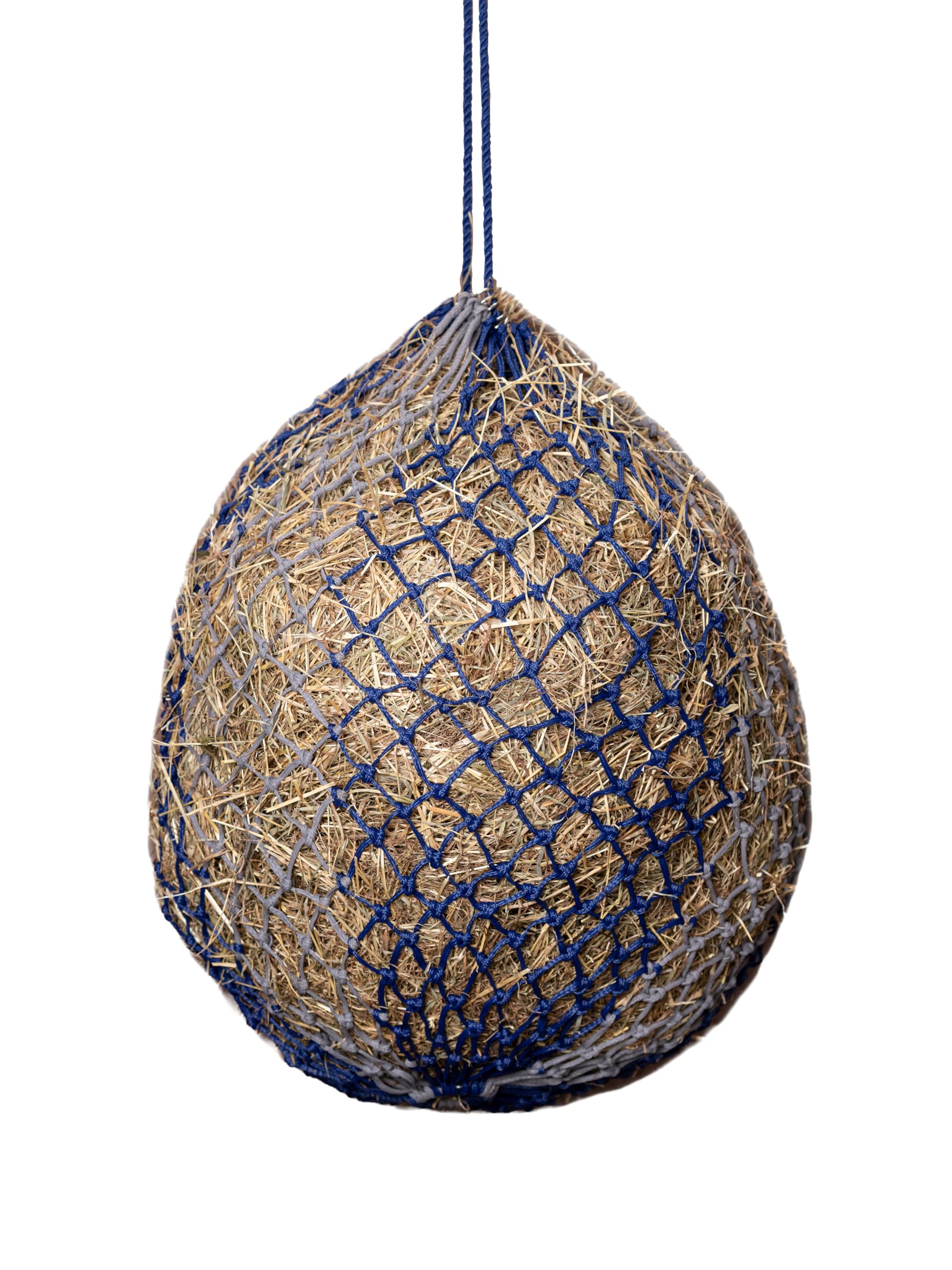 LeMieux Hippo Hay Net Horse Greedy Feeder in Navy and Grey - Durable Long Lasting Yard Feeding Bag with Small Holes - One Size