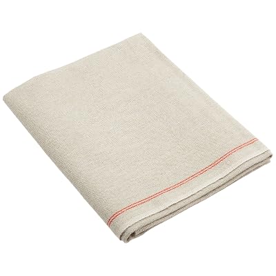 Premium Professional Bakers Couche - 100% Flax Linen Heavy Duty Proofing Cloth from Tissage Deren of France, 35x32 Inch, The Original Red Stripe