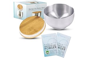 EROTICGEL Platinum Nuru Massage Gel Powder Bowl Set | 2 x Massage Powder 5g Sachet | 1 x 16 fl oz Bowl