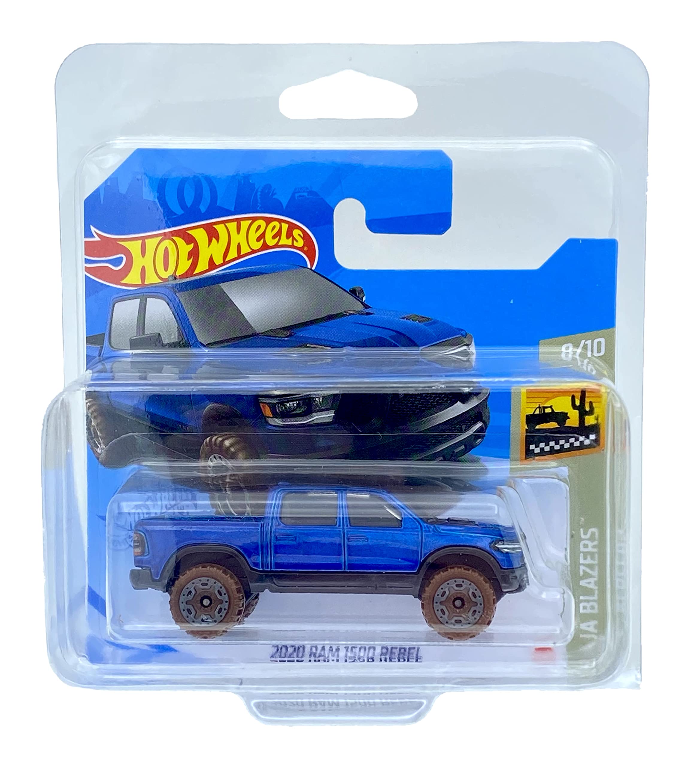 KLAS Hot Wheels 2020 Ram 1500 Rebel (Blue) 8/10 Baja Blazers 2021-101/250 (Short Card) GRX68 *** COMES IN A CAR KEEPER PROTECTIVE COLLECTORS CASE ***
