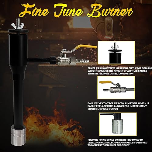 SIMOND STORE Propane Forge Burner Kit, Single Burner for
