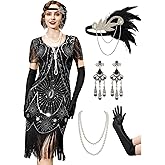 YESSA Flapper Dresses 1920s Dresses for Women,Great Gatsby Dresses for Women Roaring 20s Costumes With 20s Accessories