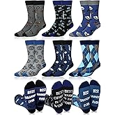 Floraltop 6 Pairs Grandpa Gifts from Grandkids Novelty Grandpa Cotton Crew Socks Funny Grandfather Gifts for Men Father's Day Birthday Gift