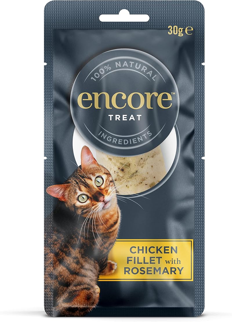 Encore 100% Natural Cat Treats Chicken Fillet with Rosemary 12x30g Pouches