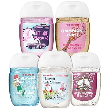 Bath And Body Works Holiday Unicorns And Mermaids 5 Pack Pocketbac Hand Sanitizers