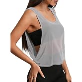 Remidoo Women's Mesh Workout Tank Top Open Side Sleeveless Shirt | Loose Fit, Relaxed, Gym, Workouts And Running, Sporty Casual Look, Easy Layering Over Sports Bra