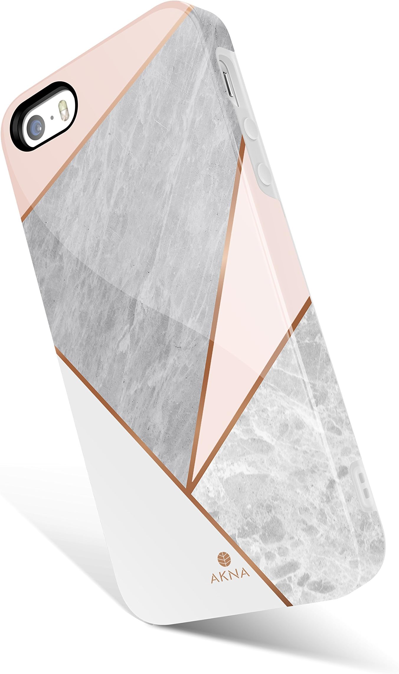 Akna Geometric Pattern Case for iPhone SE 5S 5, Hard Silicon Cover Compatible iPhone 5s/SE/5 (1245-U.S)