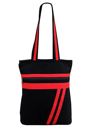 Ryan Overseas Womens Cotton Tote Bag/Shopping Bag/Handbag - Black